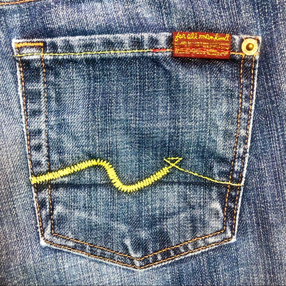 7 for all Mankind Bootcut Jeans 100% Cotton 32" Inseam U075D061U-061U, Size 26